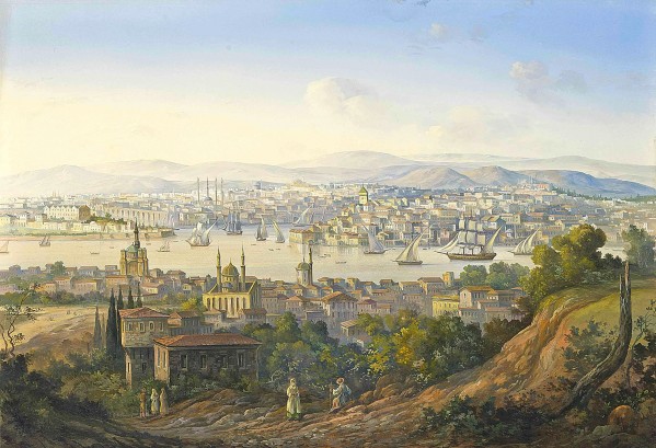 Turks overlooking Istanbul by Carlo Bossoli